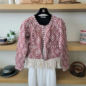 New! Anthropologie Tularosa Boho Embroidered Blazer Jacket